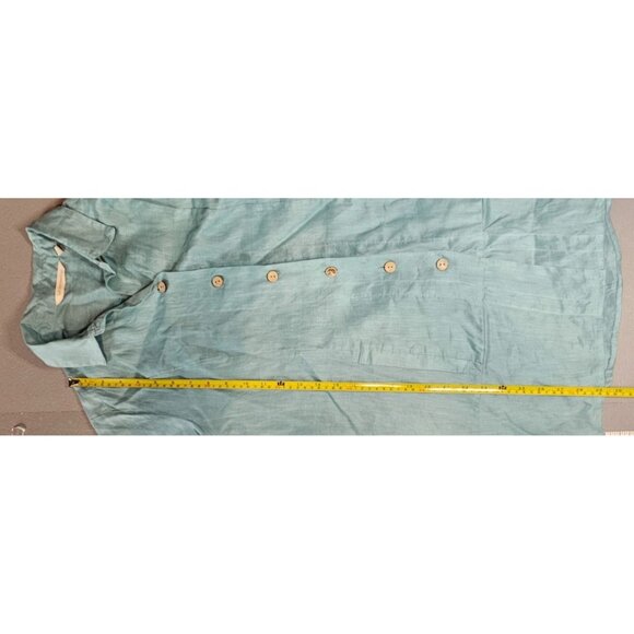 Soft Surroundings Womens S Island Breeze Lagenlook‎ Turquoise Linen Top - Picture 8 of 12